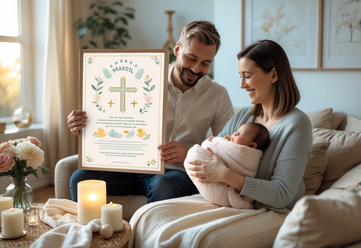 Give a baptism poster as a gift to new parents